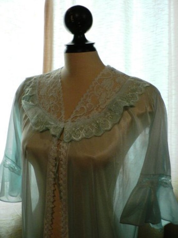 vintage lingerie ... so 70s SEXY SHEER Blue LINGER