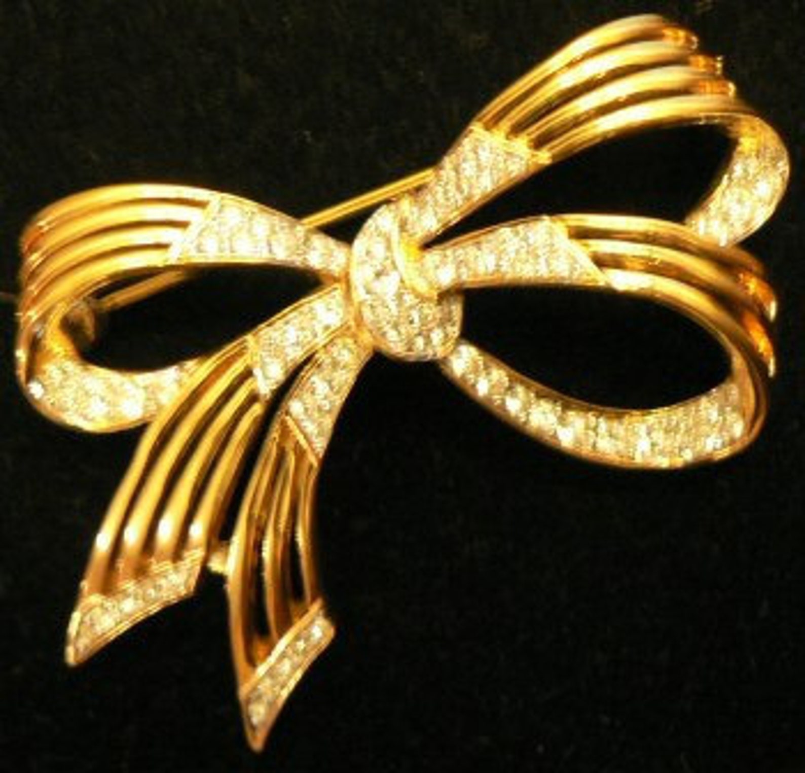 Vintage Jewels DORLAN Darling BOW Rhinestone Brooch PIN Etsy