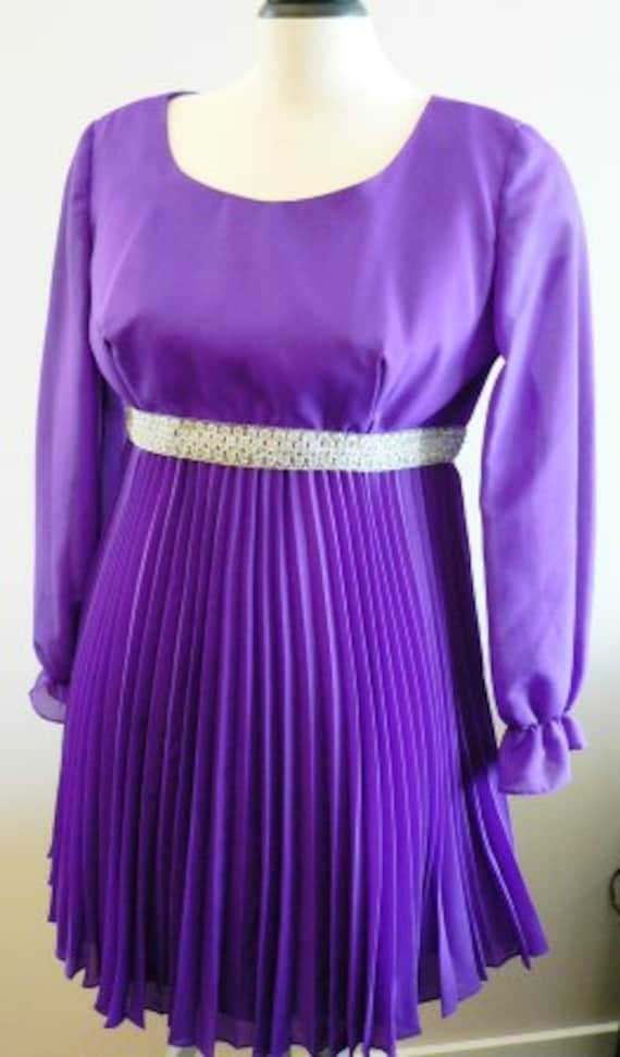 vintage dress ... 1960s GOGO PURPLE PARTY Sweet ..