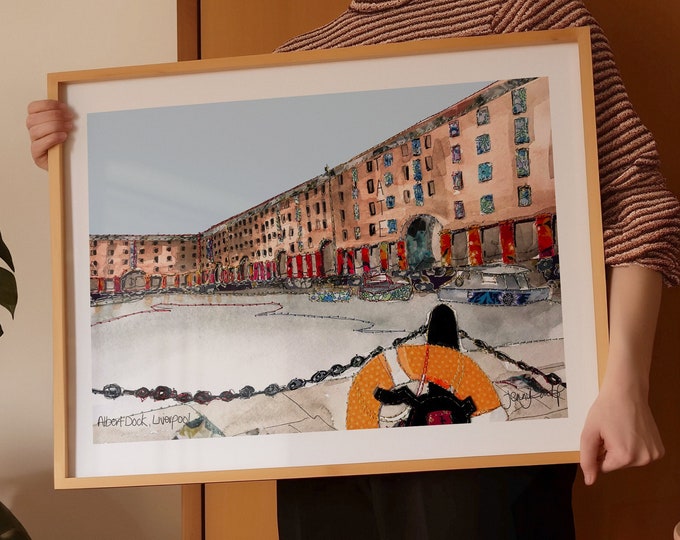 Liverpool Albert Dock | Liverpool Albert Dock Illustration | Hand Drawn Illustration of Liverpool Albert Dock | Hand Made | Liverpool Gift