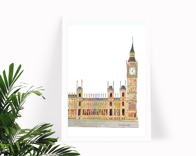 Big Ben Art Print | London Art | London Town Print | London Art Print, London Wall Art, England Art Print | London Gift