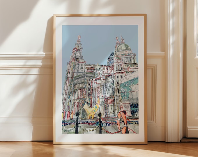 Liverpool | Liver Building | Liverpool Art Print | Liverpool print | Liverpool poster | Liverpool art | Liverpool wall art | Travel Print