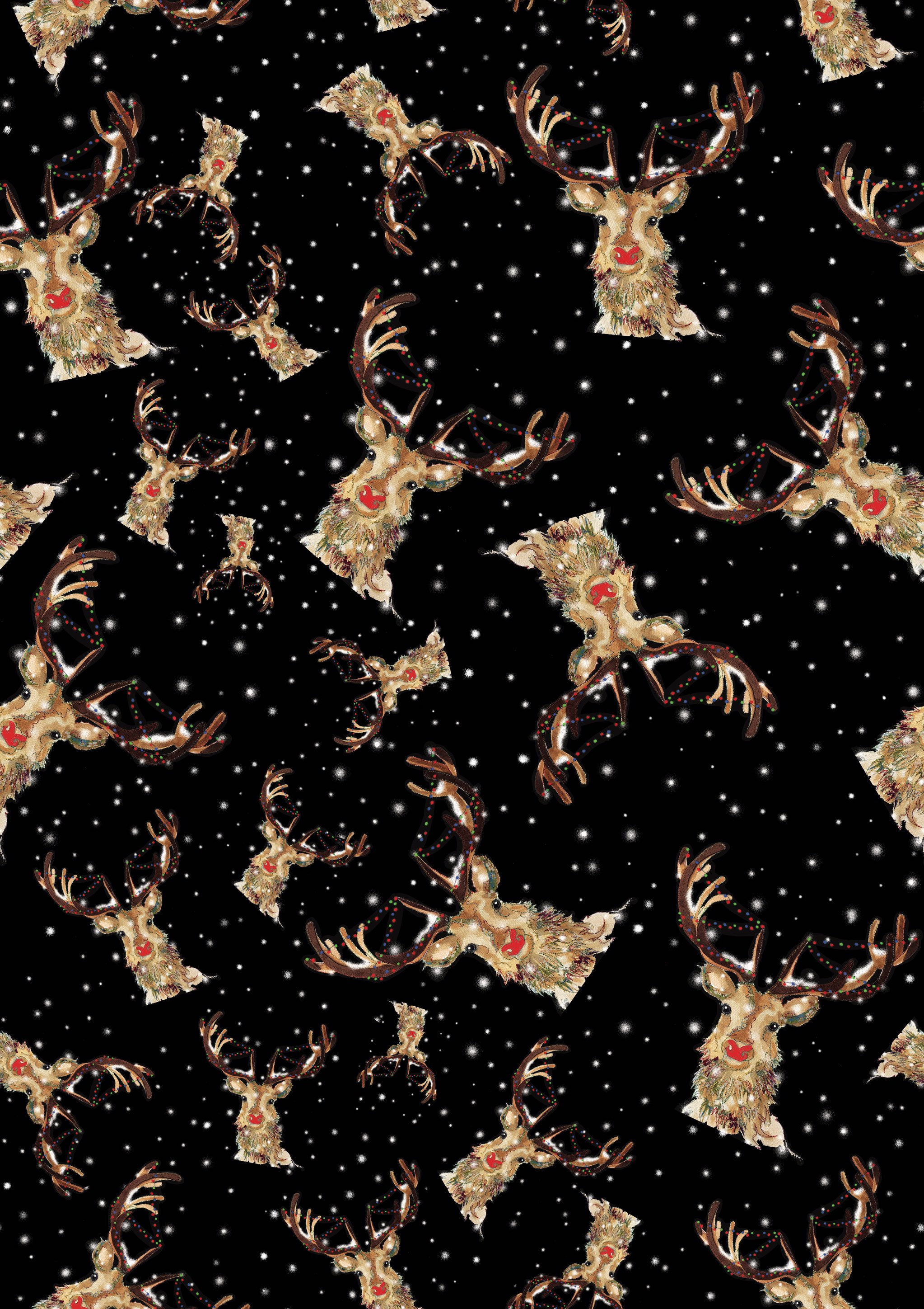 Red nosed Reindeer Christmas Wrapping Paper
