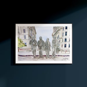 Beatles Wall Art Beatles Artwork Beatles Statue Pier Head Liverpool Liverpool Art Liverpool Gift Beatles Gift image 2