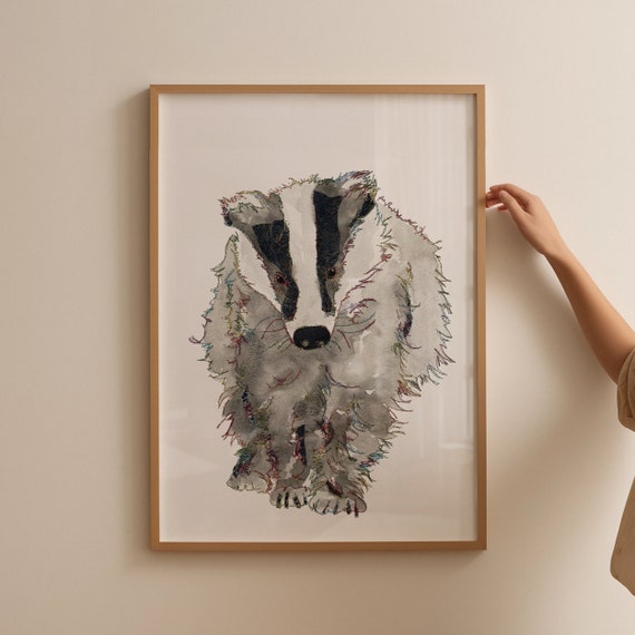 Badger Poster | Badger Artwork | Badger Picture | Badger Gifts | Badger Art | Badger Print | Animal Wall Art | Badger Gift | Badger