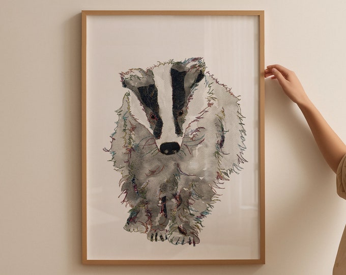 Badger Poster | Badger Artwork | Badger Picture | Badger Gifts | Badger Art | Badger Print | Animal Wall Art | Badger Gift | Badger