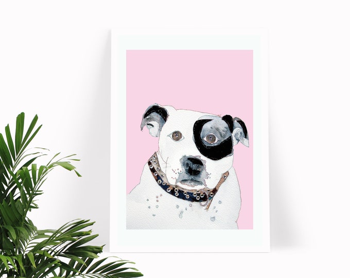 Dog Artwork | Staffie Art | Dog gift | Gift for Dog Lover | Staffordshire Bull Terrier Art