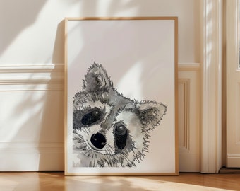 Raccoon Print | Raccoon Art | Raccoon gift | Fun Raccoon Gift | Raccoon Picture | Raccoon | Funny Raccoon poster | Raccoon Poster | Raccoon