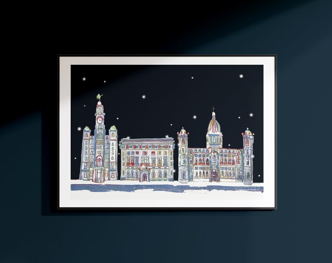 Winter Sky - 3 Graces - Liverpool