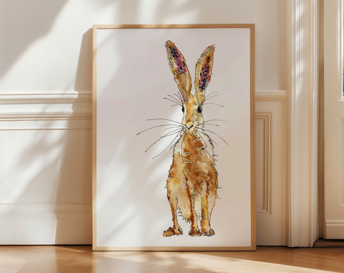 Hare Artwork | Hare Print | Hare gift | Woodland Hare Print | Rabbit artwork | Brown Hare Print | Hare | Woodland Hare Gift | Hare Art
