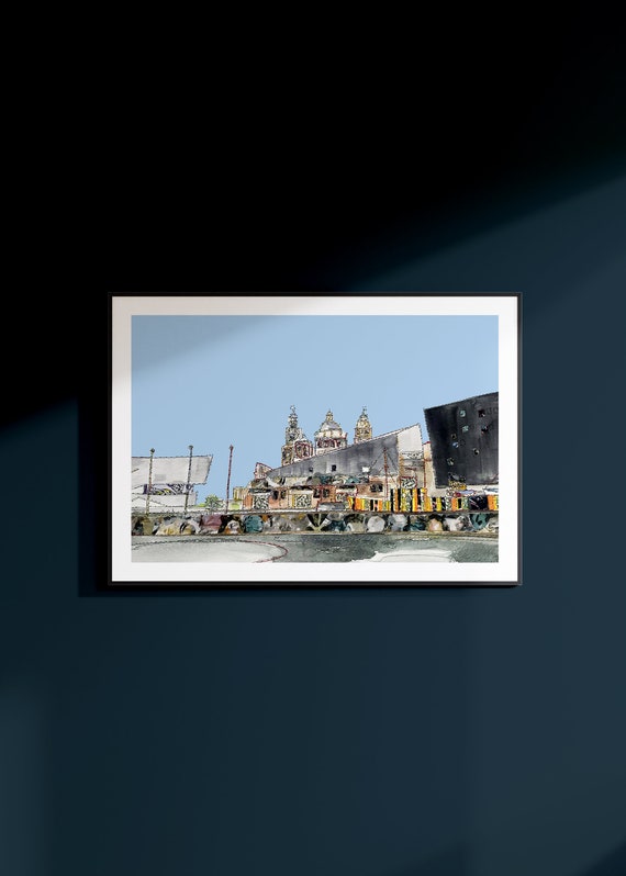 Liverpool Docks | Liverpool | Liverpool Gift | Liverpool Waterfront art | Liverpool poster | Liverpool Building Art | Liverpool Artwork
