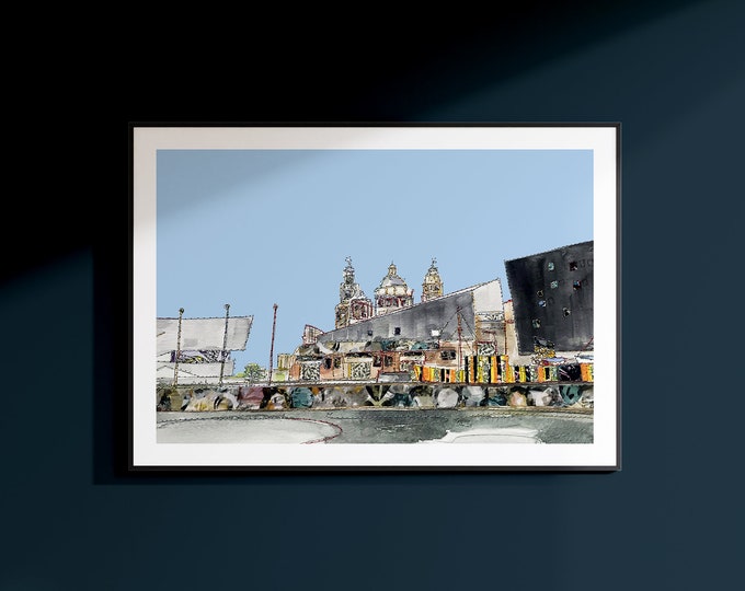 Liverpool Docks | Liverpool | Liverpool Gift | Liverpool Waterfront art | Liverpool poster | Liverpool Building Art | Liverpool Artwork