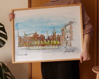 Universität ofgesetztes Reich | Hermes Geschenk | Abschlussgeschenk | Abschlussgeschenk | Mixed Media Poster | Abschlussgeschenk | Uni Liv