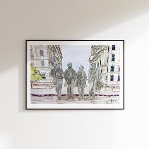 Beatles Wall Art Beatles Artwork Beatles Statue Pier Head Liverpool Liverpool Art Liverpool Gift Beatles Gift image 6