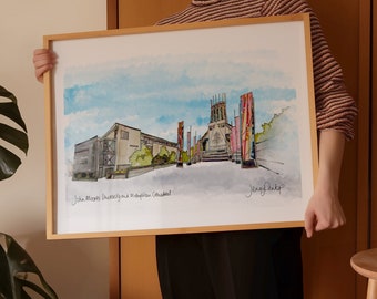 John Moores Abschlussgeschenk | England High Quality Graduierung Geschenk Druck | Uni Abschlussfeier Geschenk | Mixed Media Poster | England Geschenk | Geschenk zum Abschluss