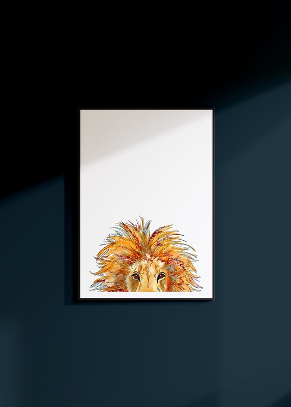 Lion peeking