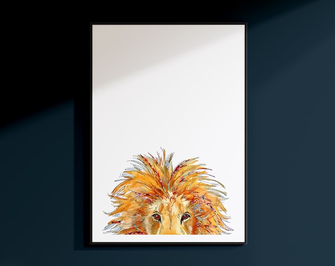 Lion peeking