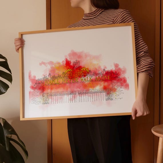 Red YNWA | Liverpool fc | Football lover Gift | Liverpool Gift | Liverpool Print | YNWA Art | Anfield Poster | Football Gift | LFC Gift