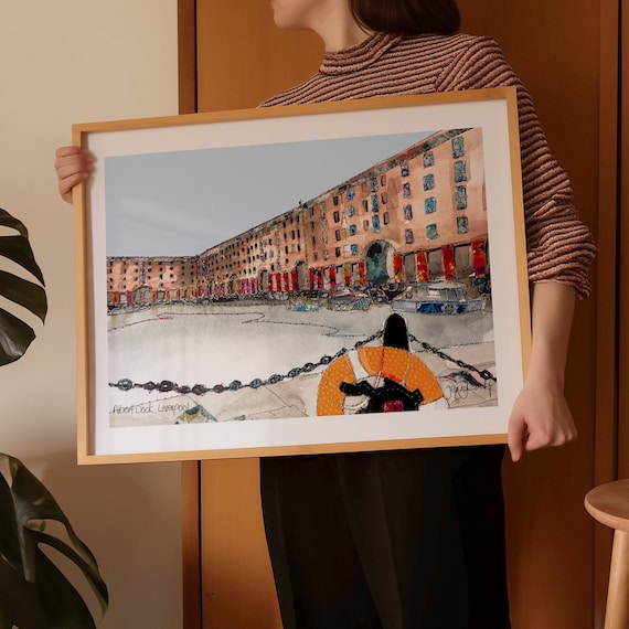 Liverpool Albert Dock | Liverpool Albert Dock Illustration | Hand Drawn Illustration of Liverpool Albert Dock | Hand Made | Liverpool Gift