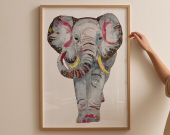 Elephant Art | Elephant Print | Elephant gift | Elephant Artwork | Elephant | Colourful Elephant | Elephant wall Art | Elephant Wall Decor