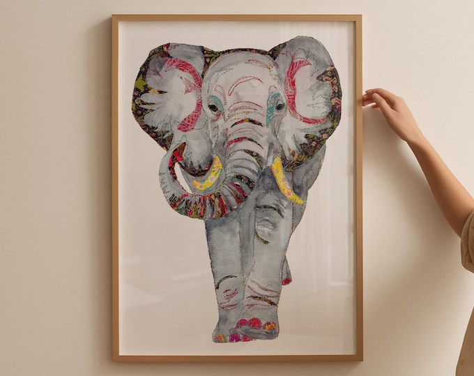 Elephant Art | Elephant Print | Elephant gift | Elephant Artwork | Elephant | Colourful Elephant | Elephant wall Art | Elephant Wall Decor