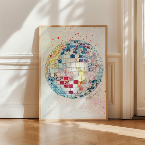 Mirrorball | Disco Ball | Mirrorball Art | Disco Print | Kitchen Disco | Swifties | Folklore | Evermore | Eras Tour | Mirror ball Poster