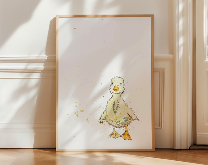 Baby Duckling | Duckling art | Cute Duckling art | Cute baby Duck Art | Duckling Gift | Nursery Art | Nursery Art | Nursery Pictures