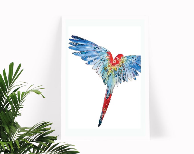 Parrot Artwork | Parrot Print | Parrot Gift | Bird Art | Bird gifts | Nursery Wall Art | Parrot Wall Art