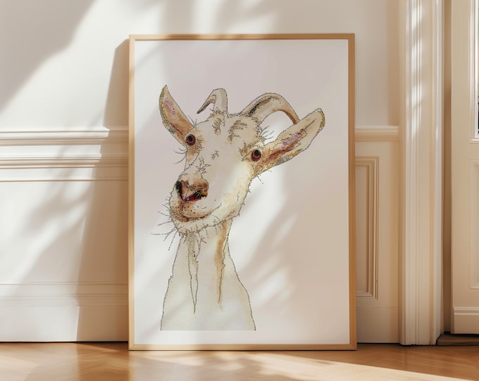 Goat Poster | Goat Artwork | Goat Picture | Goat Gifts | Goat Art | Goat Print | Animal Wall Art | Nursery Decor | Goat Gift | Fun Goat Pic
