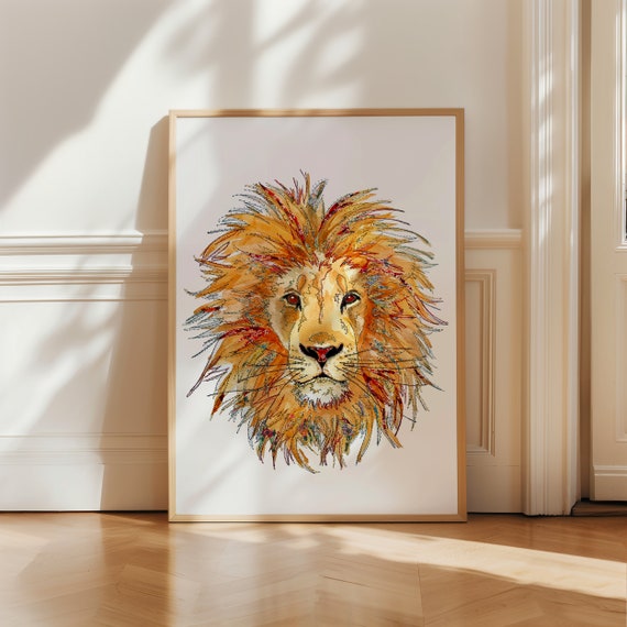 Lion Print | Lion Artwork | Lion Gift | Lion Poster | Lion Gift | Lion | Lion Wall Art | Nursery art | Lion Art | Lion Wildlife Print | Lion