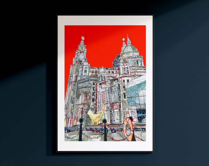 Liverpool Waterfront - Lambanana - Red Sky
