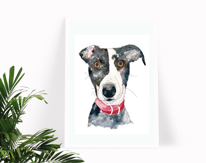 Lurcher | Dog Artwork | Lurcher Print | Dog Art | Dog Gifts | Lurcher Gifts | Dog Poster |