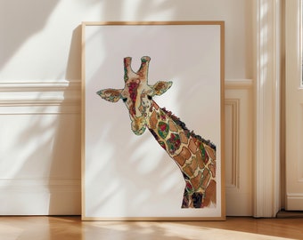 Jirafa / Arte de jirafa / Imagen de jirafa / Regalos de jirafa / Arte de jirafa / Diseño de impresión de jirafa / Arte de pared animal / Decoración de vivero