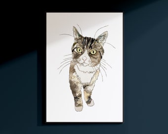 古書のページに描かれた、トラ猫泥棒のアートプリント - Etsy 日本