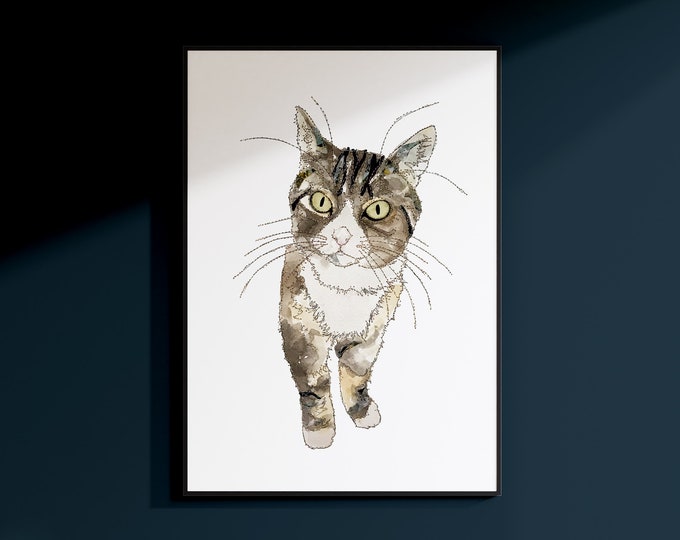 Tabby Cat Print | Tabby cat artwork | cat gift | cat artwork | Cat print |Tabby Cat Art | Cat gifts | Tabby cat gift | Cat Poster | Cat