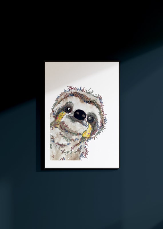 Sloth | Sloth Artwork | Sloth Art | Funny Sloth Art | Sloth Print | Sloth Wall Art | Sloth gift | Animal Art | Funny Sloth | lazy sloth