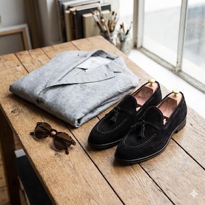 Mens Suede Dress Shoes 9.5 Dark Academia Quiet Luxury OldMoney Handmade Italian Premium Suede Lace Shoes main image 4