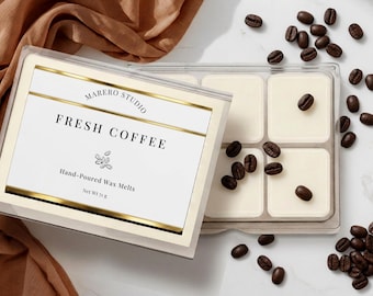 Cialde di cera profumata al caffè fresco / Fragranza per la casa di lusso completamente naturale / Regalo per gli amanti del caffè / Senza coloranti aggiunti