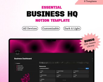 Notion-mallpaket | Frilansare för flera varumärken, huvudkontor, instrumentpanel och finansplanerare