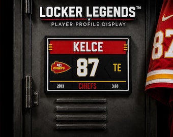 Travis Kelce Player Profile Display | Kansas City Chiefs Locker Art (3D Printed)