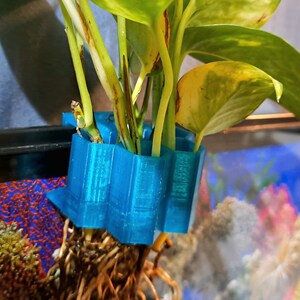 RIMLESS Tank ~ 5 Stem Comb Plant Hexi-Holder -  for tank rims up to 8mm (.32in)