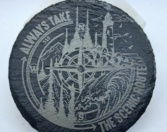 Outdoor and Wildlife Theme - Etched Slate Coasters