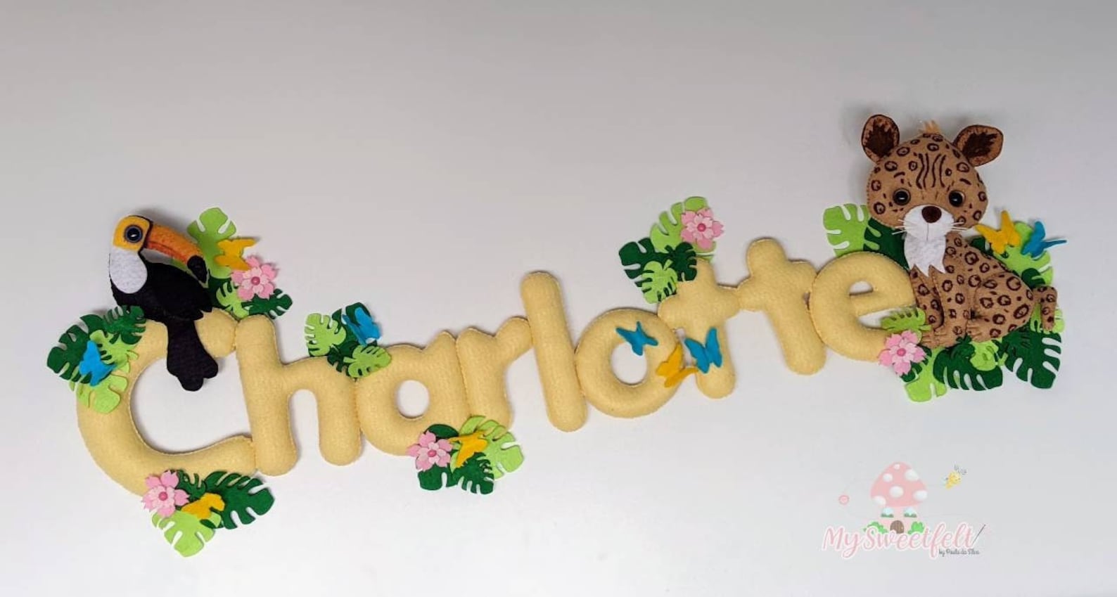 Amazónia Name Banner Felt Name Banner Jaguar Tucan Etsy