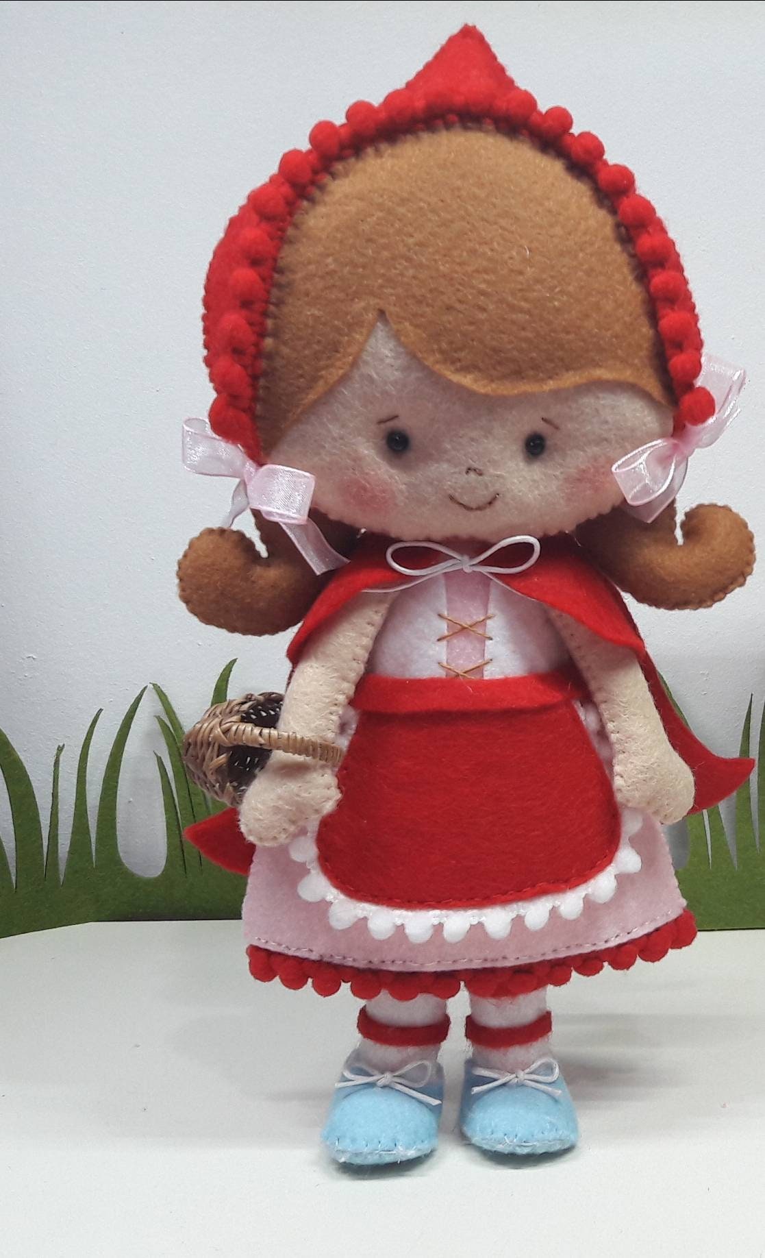 Handmade Red Riding Hood Felt Doll: Nursery Decor Gift - Etsy