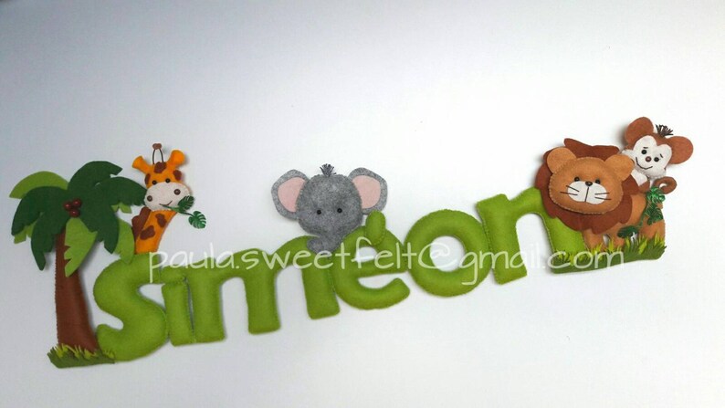 Cute safari sign door hanger name banner