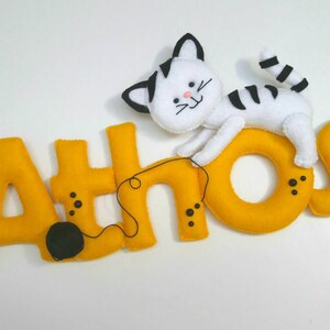 Cute little kitten sign / little cat name banner / nursery decor / door hanger/ wall hanger