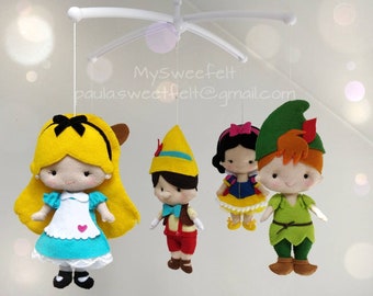 Filz-Märchen-Spieluhr-Babymobile, Kinderzimmerdeko