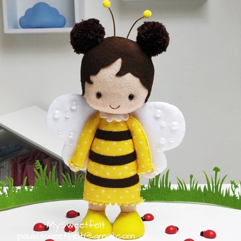 Felt Rag Doll Pattern: Bee, Butterfly, Ladybug (PDF Pattern) - Etsy