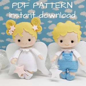 My Little angels felt  PDF PATTERN (girl and boy dolls), rag doll pattern, DIY doll pattern