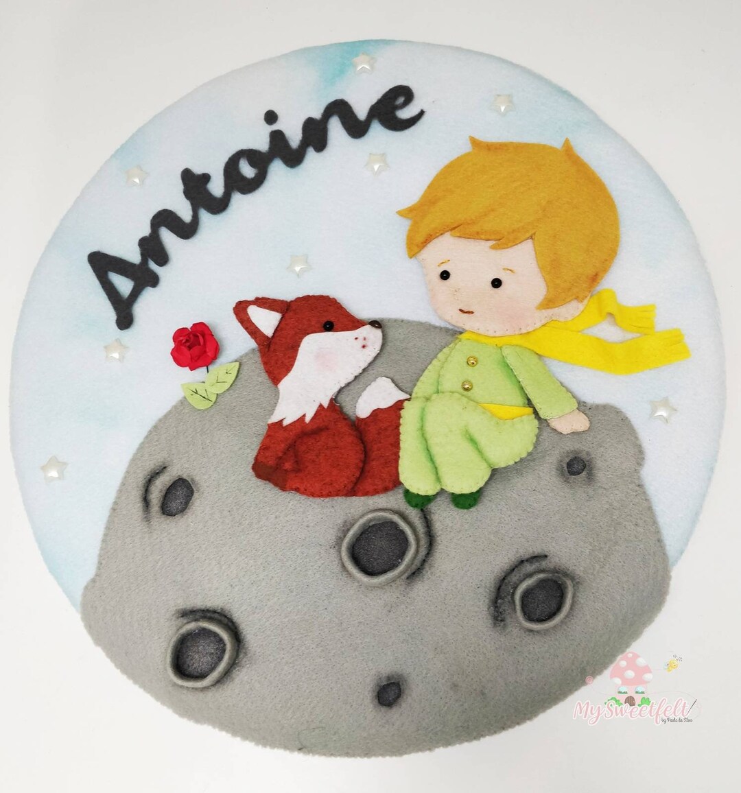 The Little Prince Nursery Decor: Handmade Felt Name Wreath - Etsy